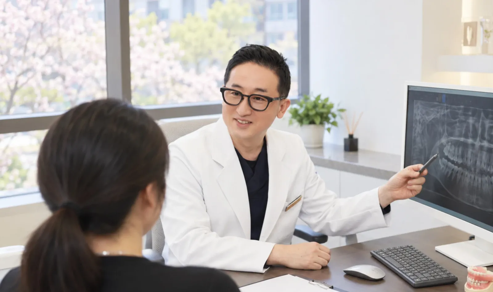 더이로운치과 원장님 진료 상담 모습