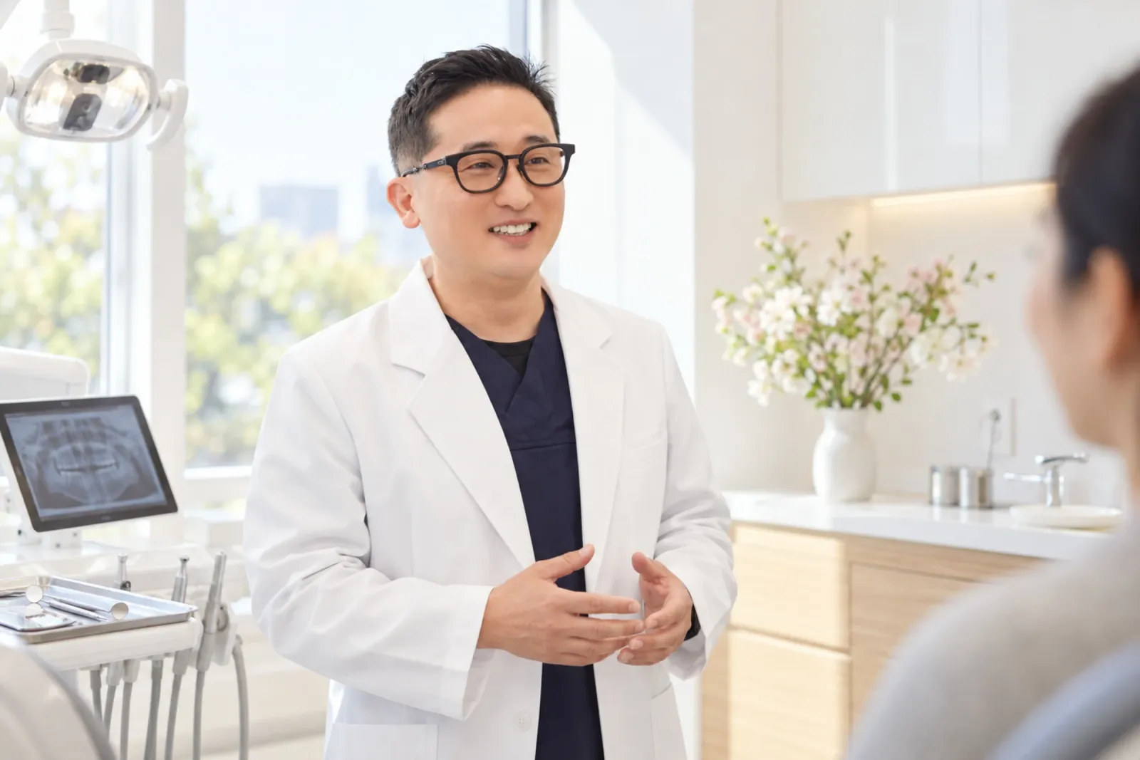 더이로운치과 원장님 진료 상담 모습